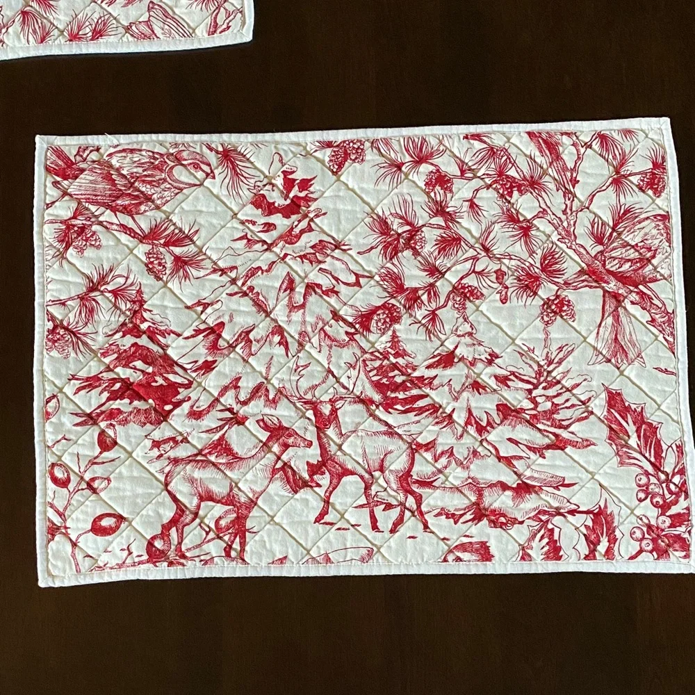 Williams Sonoma Holiday Toile Placemats - Set of 4